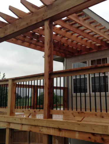Custom wood deck and pergola in Johnson County Kansas from Pro Deck And Design