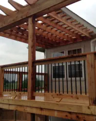 Custom wood deck and pergola in Johnson County Kansas from Pro Deck And Design